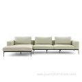 Italian top layer leather modern corner sofa